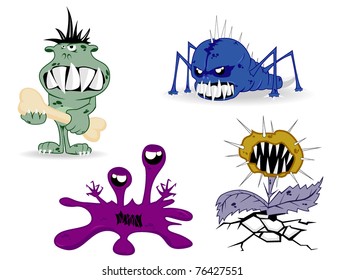 set of monsters. vector 15