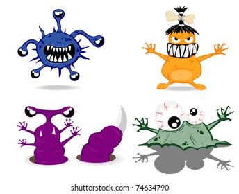 set of monsters. vector 3