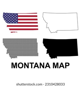 Mapa de Montana, estados unidos de américa. Icono de concepto plano, ilustración vectorial.