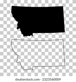 Set of Montana map, united states of america. Flat concept icon symbol vector illustration .