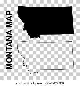 Set of Montana map, united states of america. Flat concept icon symbol vector illustration .