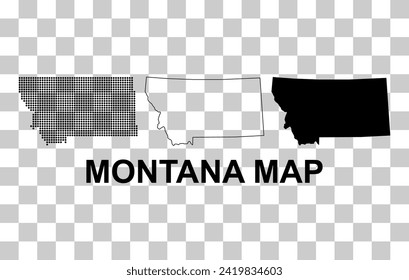 Set von Montana Karte, vereinigte Staaten von Amerika. Flaches Concept Symbol Vektorgrafik Symbol .