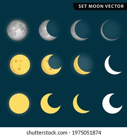 SET OF MONTH VECTOR BUNDLE WITH DARK BACKGROUND