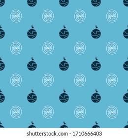 Set Moon with flag and Black hole on seamless pattern. Vector
