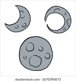 Conjunto de bosquejo de dibujo a mano de luna