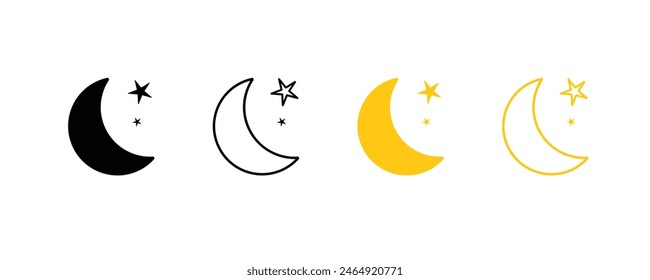 Conjunto de icono simple de fase lunar. Símbolo celestial místico colección. Ilustración vectorial.