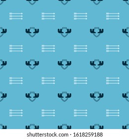 Set Moose horns on shield and Hipster arrows on seamless pattern. Vector