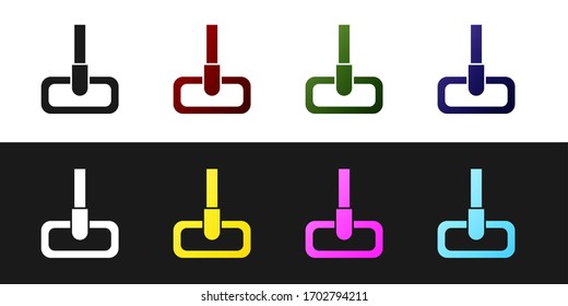 Set Mop icon isolated on black and white background. Cleaning service concept. Vector Illustration