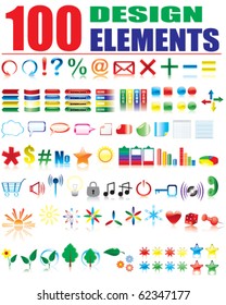 Set of more than 100 design elements for your business artwork.