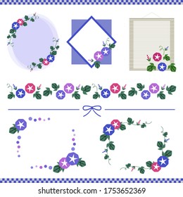 Juego de cuadros decorativos de gloria matutina / vectores eps10 ilustración