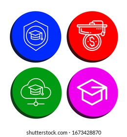 Set of mortarboard icons. Such as Mortarboard , mortarboard icons