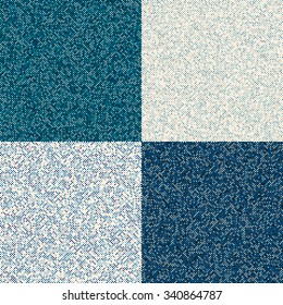Set of mosaic background. Seamless dots pattern. Abstract Geometric ornament. Pixel cubes. Simple design for postcard, poster or banner.