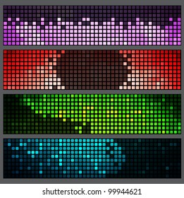 Set of mosaic banner