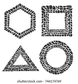 Set of mosaic elements. Vector illustration.