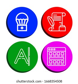 Set of mosaic icons. Such as Airdrop, Letter, Tiles , mosaic icons
