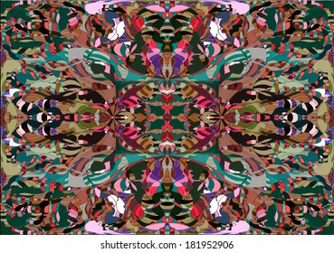 Set of a mosaic the Pattern for a carpet a peacock. A paper for walls, the vector resume without a seam, waves, abstraction. A brochure template, wall-paper. EPS10