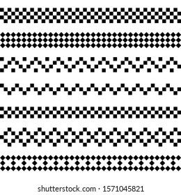 Set of mosaic seamless borders and dividers.