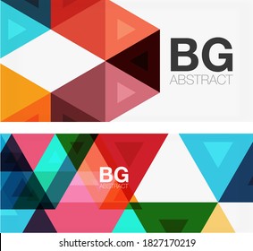Set of mosaic triangle pattern abstract backgrounds. Modern templates for covers, banners, flyers and posters and other templates