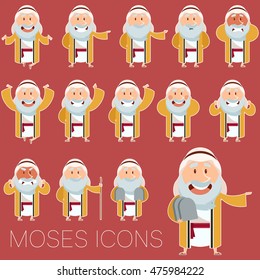 Set of Moses icons 2