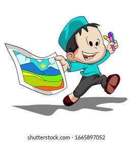 Eine Reihe von Moslem-Kinderaktivitäten, verwendet für Illustrationsbuch, Artikel, Broschüre, Broschüre, Ordner, Pamphlet