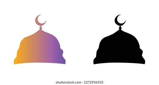 set of mosque dome silhouette vector illustration