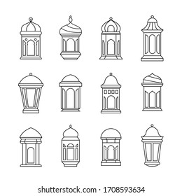 Set of mosque element design vector