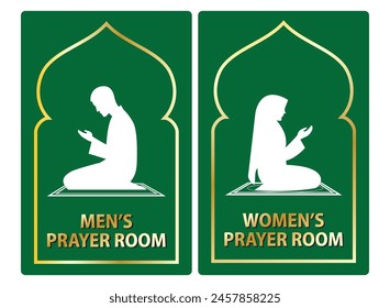 set of  mosque icon or prayer room sign isolated. Eps