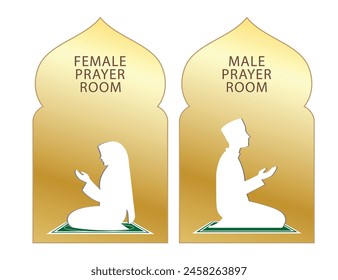 set of  mosque icon or prayer room sign isolated. Eps