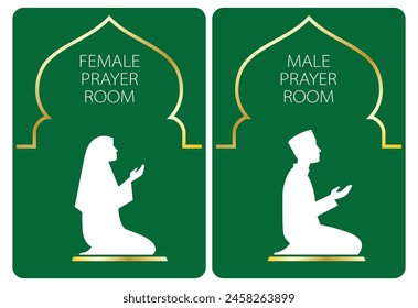 set of  mosque icon or prayer room sign isolated. Eps