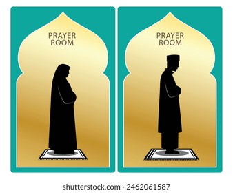 set of  mosque icon or prayer room sign isolated. Eps