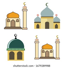 
set of mosque icon vector illustration