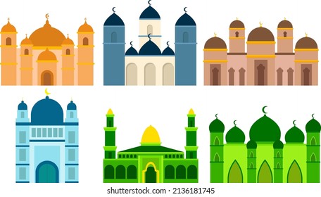 Set of Mosque Illustration Vector Designs