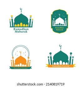 Set of mosque vector Ramadhan