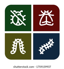 Set of mosquito icons. Such as No insects, Moth, Caterpillar, Scolopendra , mosquito icons