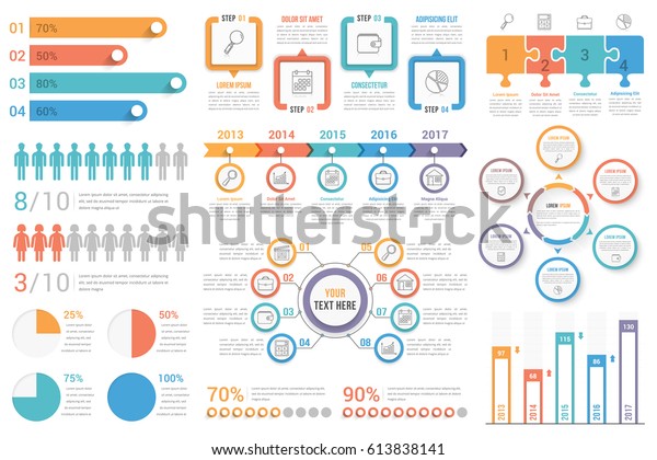 棒グラフ 人間情報グラフ 円グラフ ステップとオプション ワークフロー パズル パーセント 円図 タイムライン ベクター画像eps10イラストなど 最も便利な情報グラフ エレメントのセット のベクター画像素材 ロイヤリティフリー