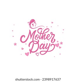 Set of Mothers Day card with cute trendy watercolor illustrations of mom and daughter, bouquet of spring flowers, modern typography and holiday wishes. Mothers day templates for poster, cover, banner
