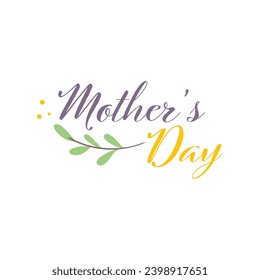 Set of Mothers Day card with cute trendy watercolor illustrations of mom and daughter, bouquet of spring flowers, modern typography and holiday wishes. Mothers day templates for poster, cover, banner
