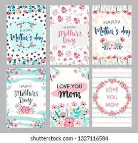 Set Mothers Day Greeting Cards Collection Stock Vector (Royalty Free ...