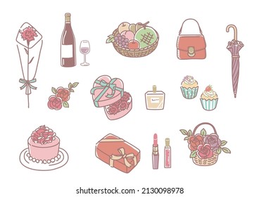 Set of Mother's Day image illustration.
