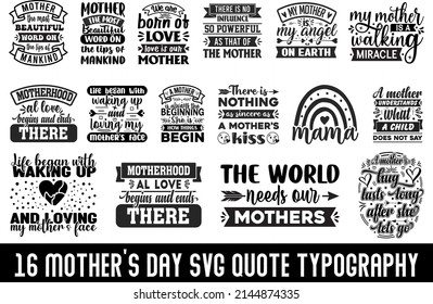 Set of Mother's day quote lettering for Gift card. Vintage Typography, Modern calligraphy template. Handwritten text postcard. Celebration quotes. 