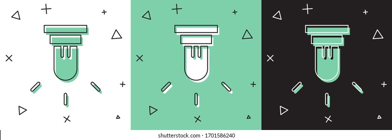 Set Motion sensor icon isolated on white and green, black background.  Vector Illustration