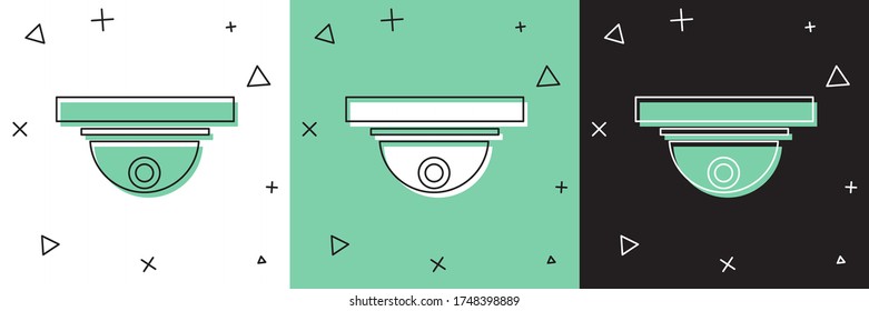 Set Motion sensor icon isolated on white and green, black background.  Vector Illustration