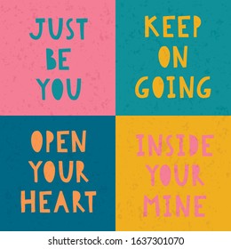 Set of motivational hand draw slogan vector illustration. Fun inspirational phrase. Handwritten modern lettering for cards, posters, t-shirts, etc. 