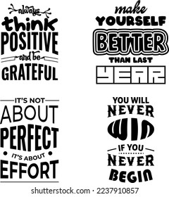 Set of motivational quotes lettering design