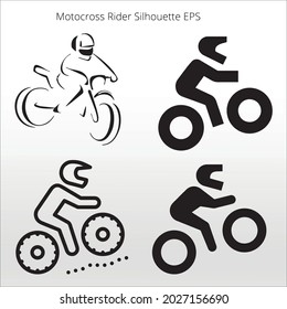 set of Motocross Rider Silhouettes, line isolated or logo isolated sign symbol vector, outline and stroke style Collection of high-quality color style vector illustration,
