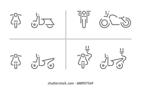 set motorbikes icons