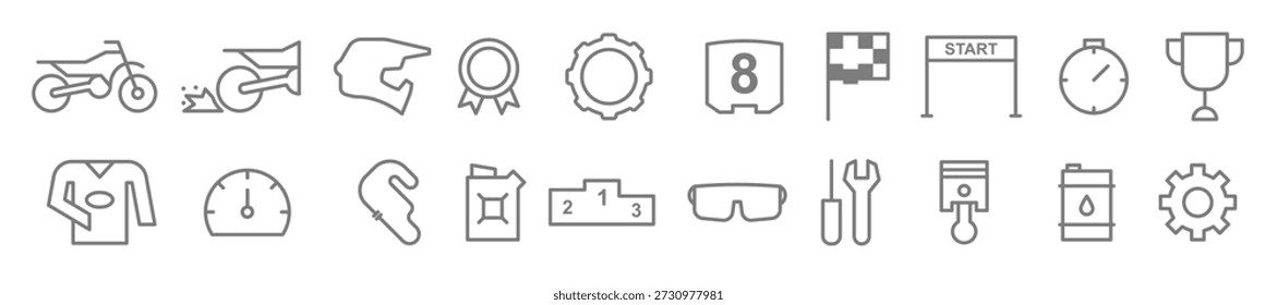conjunto de ilustração de vetor Motorcross