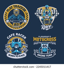 Set of Motorcycle concept Badge