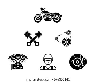Set of Motorcycle Icons