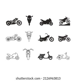 a set of motorcycle icons of various models,vector illustration logo template